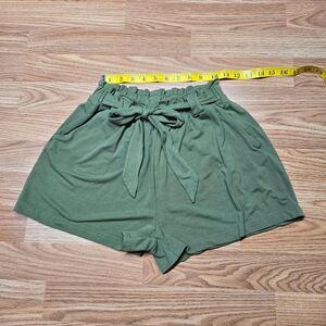 Full Circle Trends Green Shorts with Waist Tie